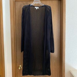 She + Sky Black Open Knit Sweater